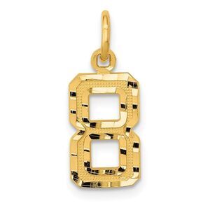 14k Yellow Gold, Varsity Collection, Small D/C Pendant Number 8